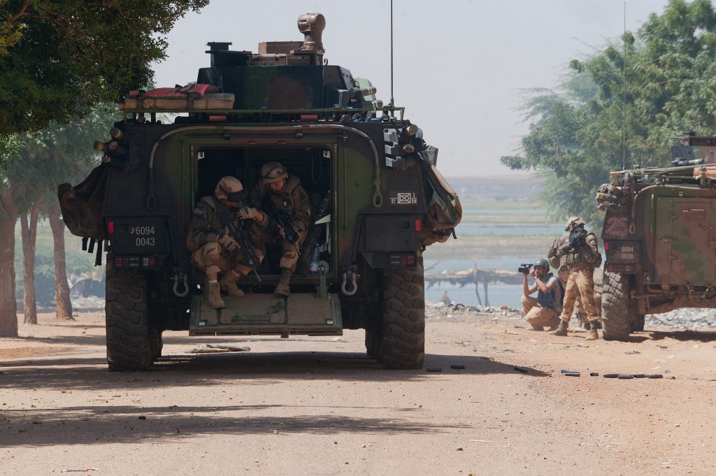 Soldats français et VBCI lors de la bataille de Gao.